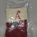 Mr. Pen- Christmas Stockings with Initials, 18", Letter A, Red and Cream, Cable Knit Stockings for Christmas, Cable Knit Christmas Stocking for Christmas, Large Knit Stockings Christmas