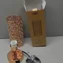 Hong-in Crystal Table Lamp - 3-Way Dimmable Touch Control, Rose Gold Bedside Lamp with USB C and A Ports, Nightstand Light for Living Room, Bedroom, Home Office (Bulb Included)