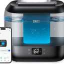 Dreo Smart Humidifiers for Bedroom, Top Fill 4L Supersized Humidifier Large Room with 28 dB, 36H Runtime, Touch/APP/Voice Control, Nightlight, Cool Mist Humidifiers for Baby, Plants, Indoor, Black