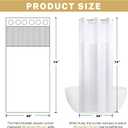 WONICY No Hook Small Shower Curtain with Snap in Liner, Polyester Textured Shower Curtain with Liner Set, Waterproof Washable Short Shower Curtains for Stall, 36Wx74H, White