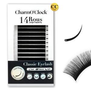 2 x CharmO'clock Lash Extension Cashmere Lashes CC Curl 0.05mm 11mm Length Medium Volume Lash Trays Super Matte Black Individual Eyelash Extensions Professional Grade(CC 0.05 11mm)