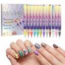 12 Color Nail Art Pens, 0.5mm Fine Tip | Nail Polish Markers for DIY Manicure, Quick-Dry Water-Based Design Kit, Vibrant Colors, For Beginners & Pros