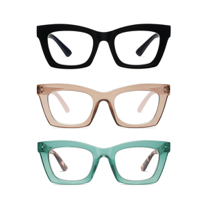 AMOMOMA Trendy Oversized Blue Light Stylish Readers for Women,Retro Square Cute Sturdy Computer Womens Reading Glasses AM6042