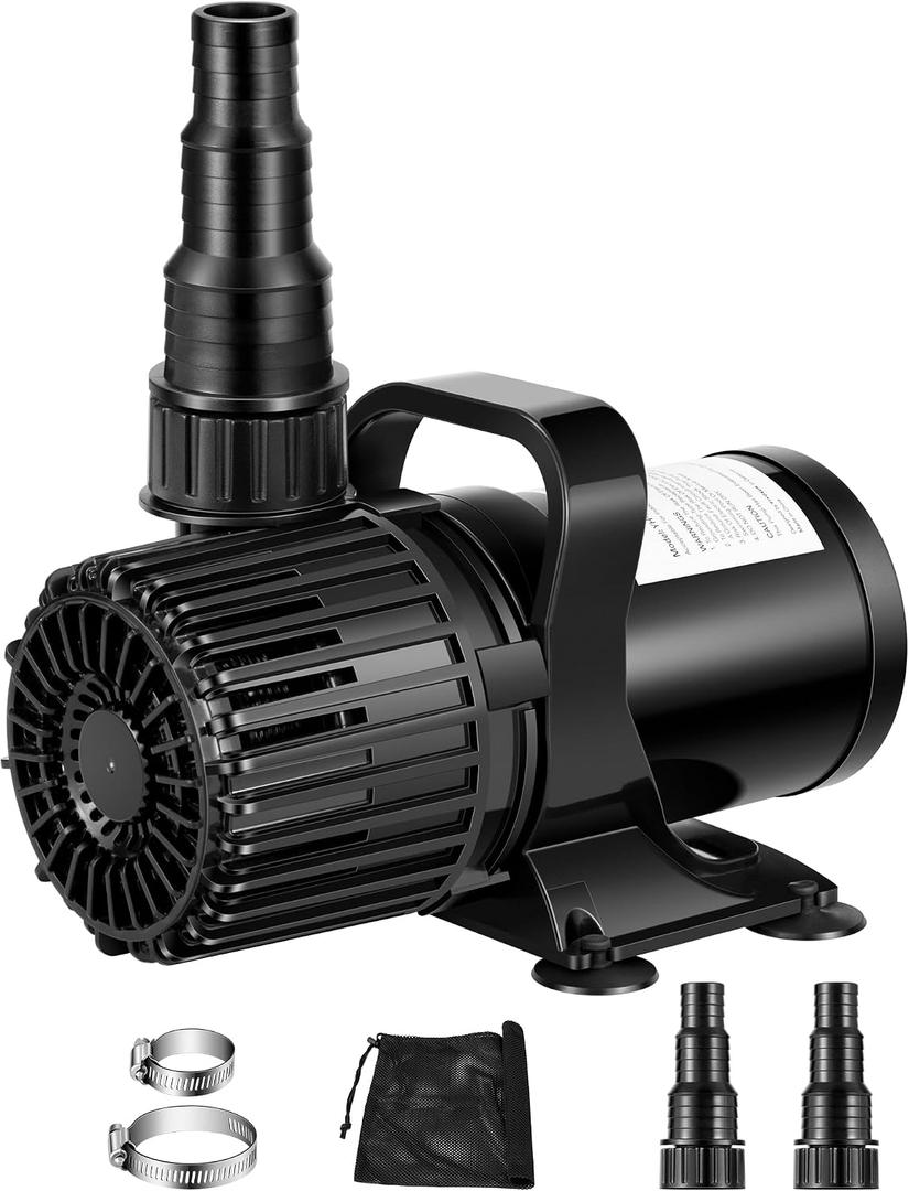 VIVOSUN 1600 GPH Submersible Water Pump with Barrier Bag, 100W Pond Pump, Ultra Quiet Aquarium Pump with 14FT. Lift Height for Pond, Waterfall, Fish Tank, Statuary, Hydroponic