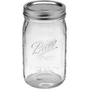 Ball Quart (32oz) Jar with Silver Lid, Wide Mouth, 1 Jar