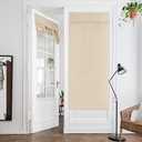 HOMEIDEAS Beige Privacy Blackout French Door Curtains, 26 X 68 Inch Room Darkening Blinds for Glass Door, Thermal Insulated Tie Up Shades Window Curtains for Bedroom, 1 Panel