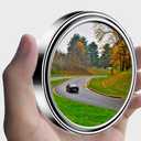 2pc 3 Adjustable large Round Stick-on Convex Spot Mirror, big HD Glass Convex Rear View Mirror,Strong Adhesive Blind Spot Mirror for Car, Van, SUV and Trucks (3"(75mm), Silver frame)