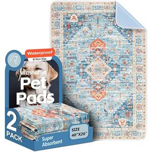 Washable Pee Pads for Dogs, 2 Pack Reusable Puppy Training Pads 40"x26" Super Absorbent Waterproof Dog Training Pads, NonSlip Potty Pads, Whelping Pads Litter Mat