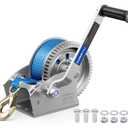 ZOMIYU 4000lb Boat Trailer Winch with Strap, 2-Way Ratchet 5.4:1/16.6:1 Gear Ratio, Enhanced Gear, Ratchet Switch and Handle, Heavy Duty Hand Winch for Boat, Trailer, ATV, Marine, Jet Ski