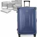 Carry On Luggage, 20Inch & 29 Inch Top Opening Airline Approved ABS+PC Hard Shell Suitcases with Silent Wheels, TSA Lock,Front Pocket and Wet-dry Separated Six-piece Set (Dark Blue, 20Inch & 29 Inch)
