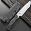 Sitivien ST22 Fixed Blade Knife 154CM Stainless Steel Blade Micarta Handle Full Tang EDC Tool Straight Knife for Working Camping Survival(Silver)