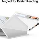 Acrylic Book Stand Large White Acrylic Book Holder, 12.5" x 9.5" x 5.7", Open Book Holder Stand for Display and Reading Cookbooks, Art Books, Bibles, Magazines - Home and Office (White, Large)
