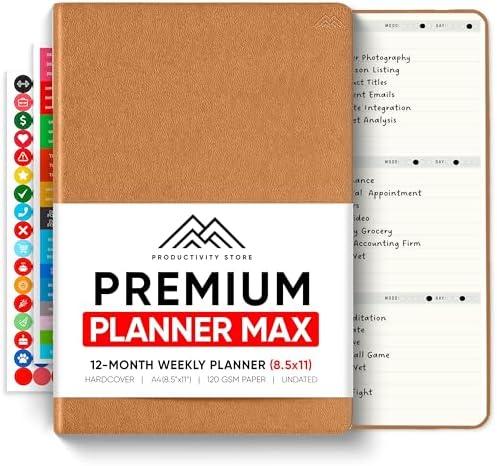 Undated, 2026 Planner,  - The #1 Productivity Planner to Achieve Your 2026 Goals - Planner 2026-2027 by PRODUCTIVITY STORE (3 Pack, BROWN)