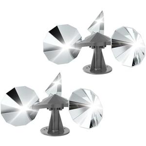 OFFO 2 PCS Bird Scare Reflective Device, Bird Reflector with Plastic Base for Outside, Keep Pigeon Woodpeckers and Sparrows Away for Outdoor Boats Roofs Gardens