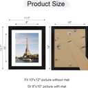 iRahmen 10x12 Picture Frame with HD Tempered Glass, Display Pictures 8x10 with Mat or 10 x 12 Without Mat, Wood Photo Frames for Tabletop and Wall Mount (Black, 1 Pack)