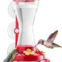 Twinkle Star Window Hummingbird Feeder Suction Cup, Window Mount, 20fl.oz, 4 Feeding Ports, Hummingbird feeders for Outdoors Hanging with S Hook, Best Gift, Garden Decor, incl.S Hook