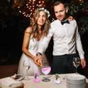 Mqiielle Wedding Unity Sand Ceremony Kit Include Moon Stand Love Bottle Cork 2 Ceremonial Vases with Flower Garlands Wedding Sand for Weddings Bridal Parties Valentine's Day