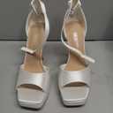 DREAM PAIRS Women's Stiletto High Heels Platform Ankle Strap Square Open Toe Dress Sexy Sandals 8.5