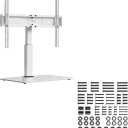 Swivel Universal TV Stand for 32-75 inch TVs with Screw Kit, 8 Levels Height Adjustable Table Top TV Mount Stand with Stable Heavy Duty Tempered Glass Base, MAX VESA 600x400 mm up to 99lbs