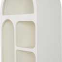 Deco 79 Wooden Geometric Arched 4 Shelf Wall Shelf with Varying Block Shapes, 16" x 8" x 24", Cream