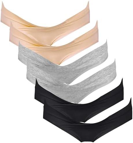 Intimate Portal Cotton Maternity Underwear Under the Bump Pregnancy Postpartum Bikini Panties PCS 6, L