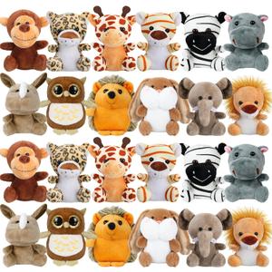 Arrozon 24 Pcs Small Stuffed Animals Bulk, Mini Stuffed Animal 4.5 Inch Cute Plush Toy, Mini Plush Toys, Toddler Stocking Stuffers, Little Jungle Stuffed Animals