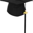 Unisex Matte Preschool and Kindergarten Graduation Cap with Year Charm Tassel (One Size, Black)
