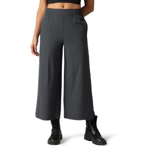Colorfulkoala Women's Lightweight Wide Leg Cropped Pants High Waisted Loose Casual Lounge Pants Trousers with Pockets (XL)