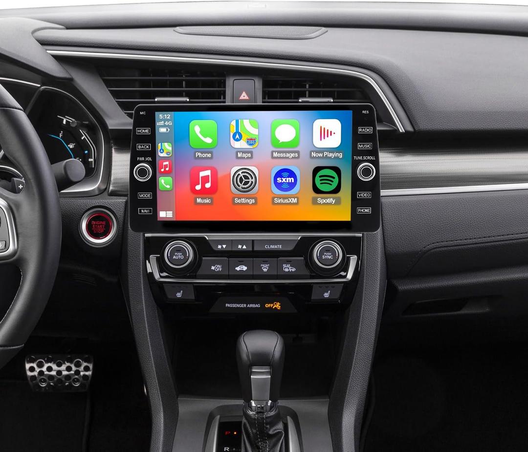 4G LTE QLED Radio for Honda Civic 2016-2021 Upgrade,8-Core CPU Touch Screen Stereo,Wireless CarPlay & Android Auto,Support OEM SWC and Camera