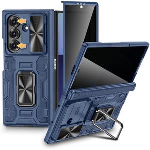 VEGO for Z-Fold7-Case: Galaxy Z Fold 7 Case: with Slide Camera Cover[Built-in Privacy Screen Protector][Adjustable Kickstand] Full Body Drop Protection Case for Samsung Galaxy Fold 7 5G 2025 - Blue