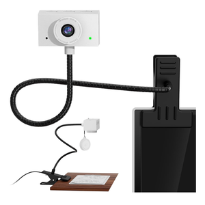 Webcam for PC, Laptop Camera USB Webcam with Adjustable Gooseneck, Flexible Positioning 1080P Computer Camera for Presentation, Desktop Demo, FullBody View, Video Call, Zoom, Teams, Skype (White)