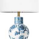 Vase-designed Table Lamp for Bedroom, Bedside Lamps for Nightstand, Minimalist Night Stand Light Lamp with Type-C and USB Ports, Classic Desk Table Lamp for Bedroom, Living Room, Dining Room, Office