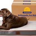 Jumbo Extra Large Waterproof Dog Bed, Big Orthopedic Dog Beds with Removable Washable Cover for Extra Large Dogs, Pet Bed Mat Egg-Crate Foam, L (35"X22"X3"), Light Grey