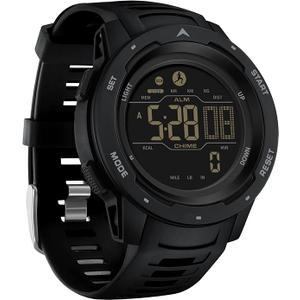 Findtime Men's Digital Watch Waterproof Pedometer Watches Sport Watch Step Counter Calorie Military Watch with Stopwatch Alarm LED Backlight Countdown
