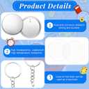 Tondiamo 100 Sets 58 mm/ 2.25 Inch Button Maker Keychains Supplies Metal Button Badge Sets Including Metal Shell, Plastic Film, Backing Parts, Keychain for Maker Machine DIY Christmas Gifts