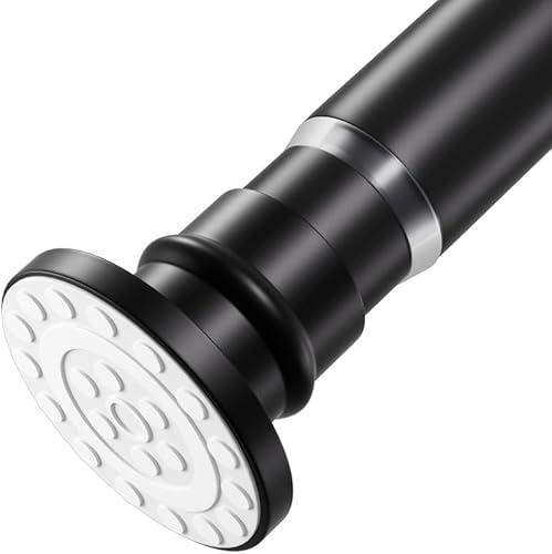 XIQIYY Small Tension Curtain Rod 18-32 Inch Spring Tension Rod Short Shower Curtain Rod No Drilling Adjustable Black Shower Rod,Heavy Duty