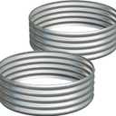G GOOD GAIN Round Raised Garden Bed - 2Pcs 3x3x1ft Galvanized Steel Planter Boxes Outdoor with Rubber Edge Trim | Metal Raised Beds for Gardening Vegetables Flowers Fruits Herbs (Silver)
