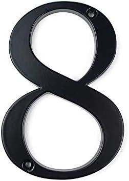 HASWARE House Number Sign 4 inch Modern Door Numbers Signage Plaque Street Home Address Numerals Zinc Alloy (8, Black)