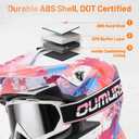 OUMURS Adult ATV Dirt Bike Helmet with Goggles Gloves & Mask Adjustable Sun Visor Motorcycle Adult Helmet Off-Road Motocross Downhill Moped MX for Unisex-Adult, Medium