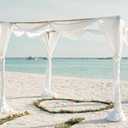 58" Solid Color Chiffon Fabric Rustic Sheer Bridal Wedding Party Decorations Backdrop, Ivory, 5 Yards