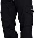 Men's Cargo Sweatpants Casual Fleece Joggers Loose Fit Open Bottom Athletic Pants for Men with Pockets (Medium, Black)