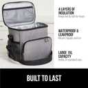 2 x GORILLA GRIP Insulated Lunch Box Bag for Women Men,15L, Leakproof XL Reusable Soft Cooler Bags, Multiple Compartments, Mesh Pockets and Adjustable Strap, Food Tote Keeps Drinks Cold, 13x9, Light Gray