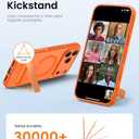 BXYJY for iPhone 17 Pro Max Case Magnetic with Stand, Camera Control Button, Full Lens Protection, Compatible with MagSafe, Military Grade, Translucent Thin Women Men Hard Case for 17 Pro Max, Orange