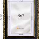 Eletecpro 5x7 Picture Frames Set of 4, Gothic Frames with Glass Cover, 5 x 7 Vintage Photo Frame Displays 4x6 Photo with Mat or 5x7 without Mat for Tabletop or Wall Decor, Black Gold