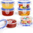 Small Containers with Lids, [4 Pack] 3.5 oz Reusable Plastic Jars for Snack and Puree, Salad Dressing Container to Go, Small Condiment Containers for On-the-Go Meals, Sauce Containers, BPA-Free
