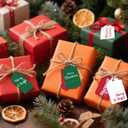 Christmas Gift Tags - 60 PCS Gift Tags for Christmas Presents with String | Xmas Ornaments Labels for Wrapping Paper Tissue Paper | Christmas Tree Decorations Name Tag Stickers for Gift Bags