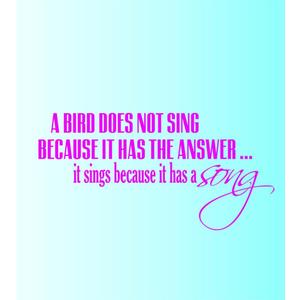 Design With Vinyl Home Wall Decals - A The Bird Does Not Sing Because It Has The Answer Removable Wall Sticker Home Decoration - Size: 26 in x 38 in (Black)