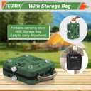 2-Burner Foldable Camping Stove with Griddle and Carrying Bag, Portable Propane Camp Stove with 2 Adjustable Burners & Piezo Ignition for Camping Tailgating Essentials Gear (Green)