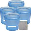 Leaktite Blue 1 gal Bucket with Lid 4 Pack with Random Item