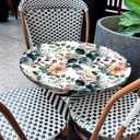 Vintage Floral Round Tablecloth  Fitted Circle Table Cover with Elastic Edge, Waterproof & Washable Polyester Table Cloth for 35" to 42" Indoor/Outdoor Tables (Botanic Lace)